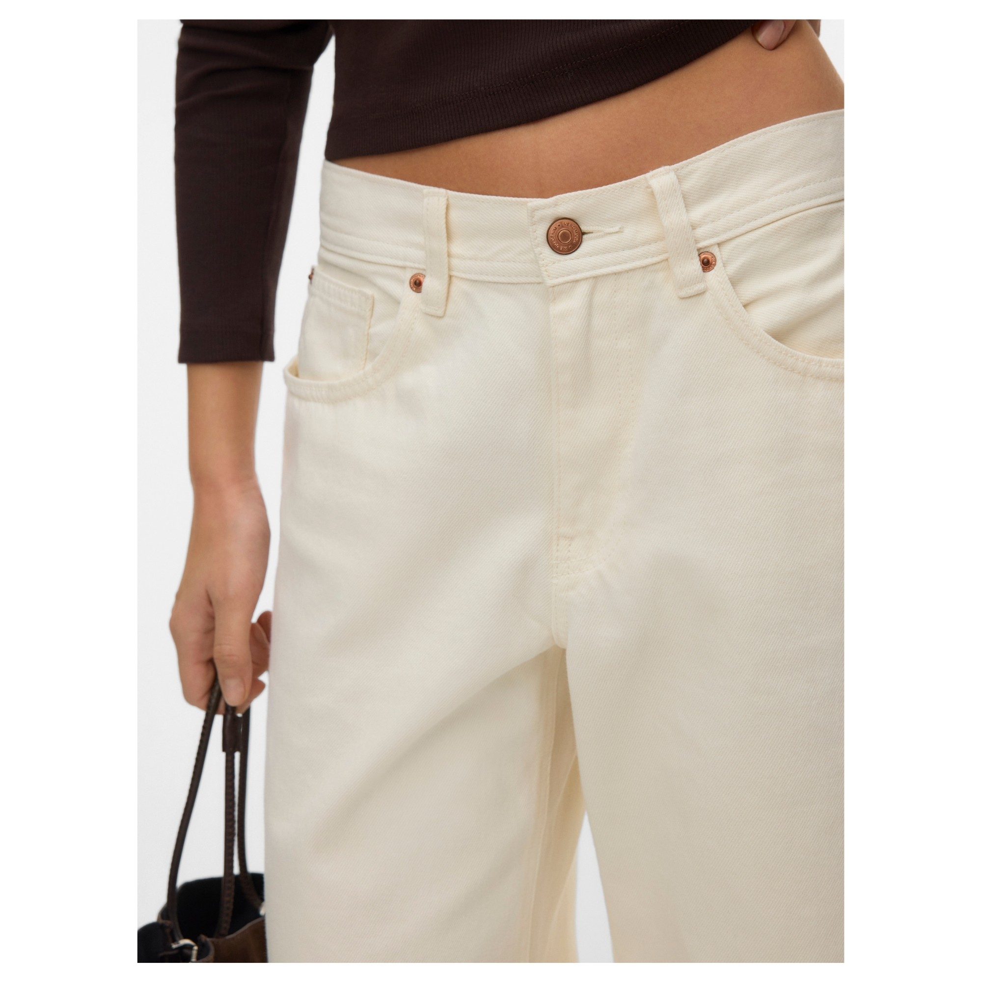 VERO MODA Platūs džinsai moterims, Balta, Lullu 4