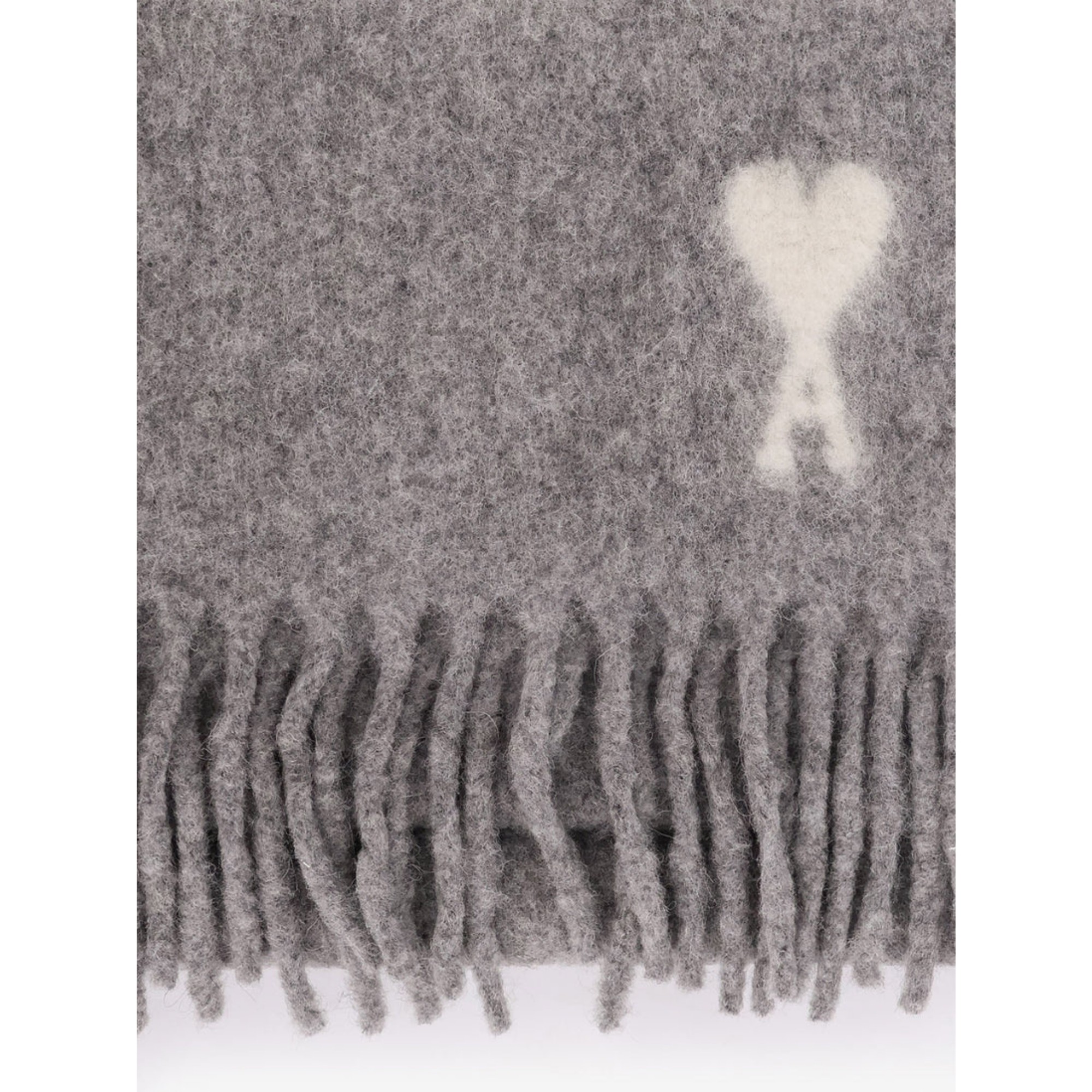 AMI PARIS Šalikas, Pilka, Off white ami de coeur scarf 2