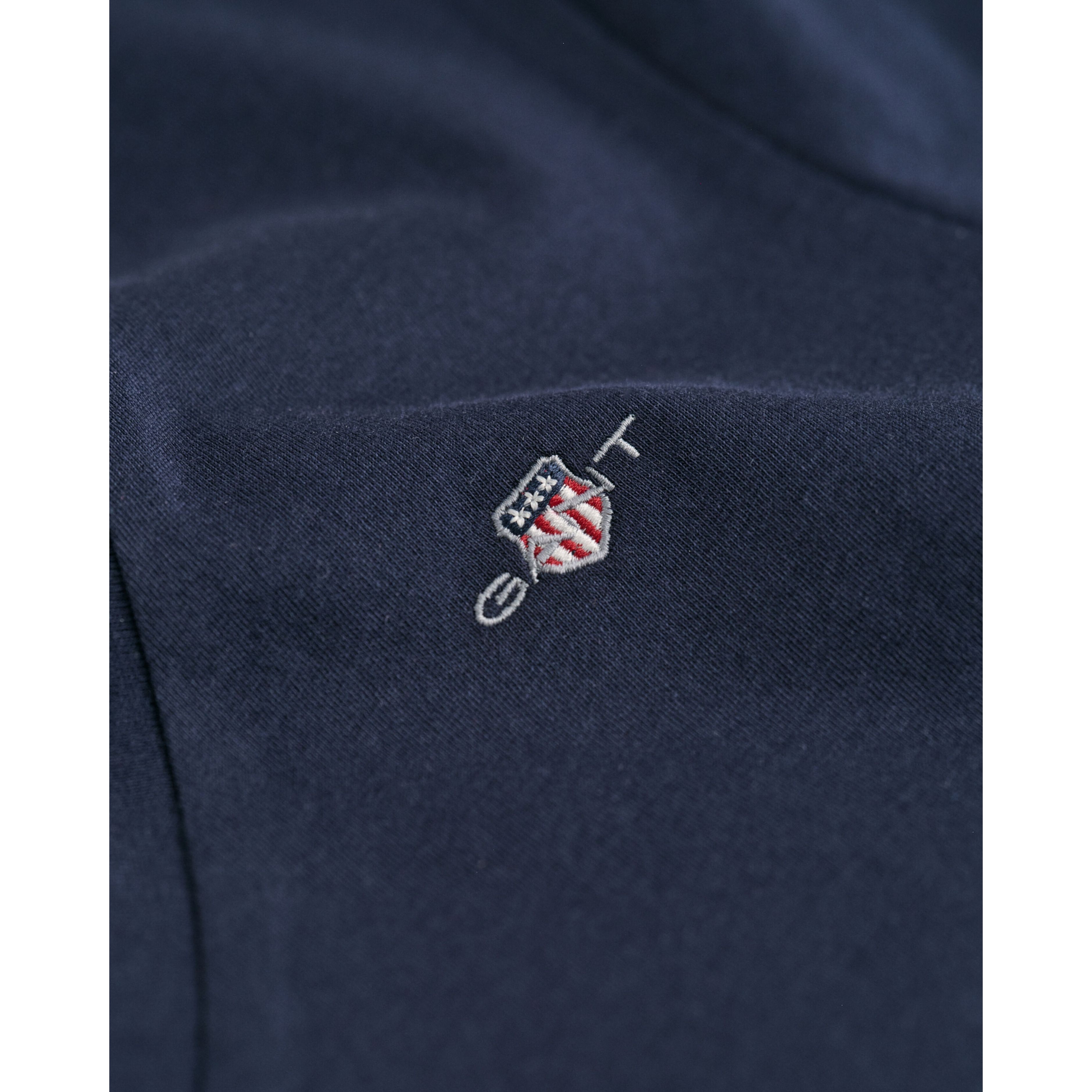 GANT Marškinėliai moterims, Mėlyna, REG SHIELD SS V-NECK T-SHIRT 4