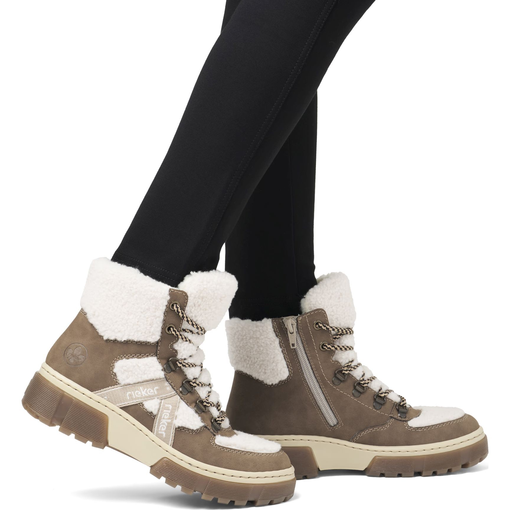 RIEKER Aulinukai moterims, Smėlio, Ladies mid height boots 3