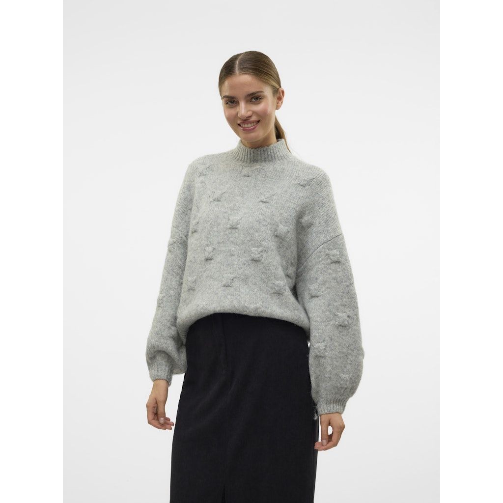 VERO MODA Megztinis su kaklu moterims, Pilka, Gail highneck pullover 2