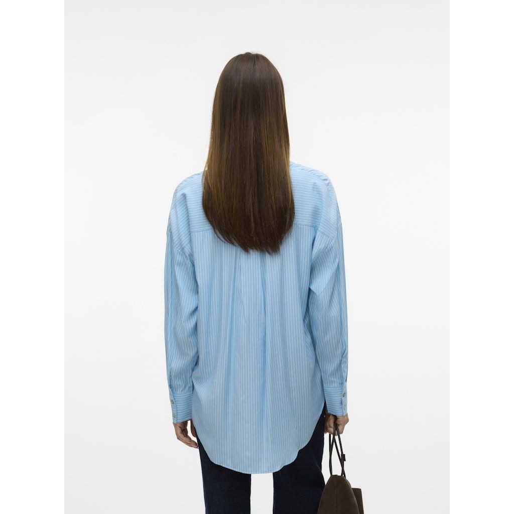 VERO MODA Marškiniai ilgomis rankovėmis moterims, Mėlyna, Nora oversize shirt 3
