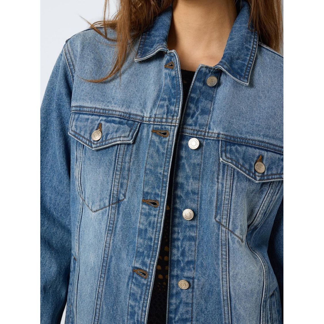 NOISY MAY Striukė moterims, Mėlyna, NMOLE L/S DENIM 4