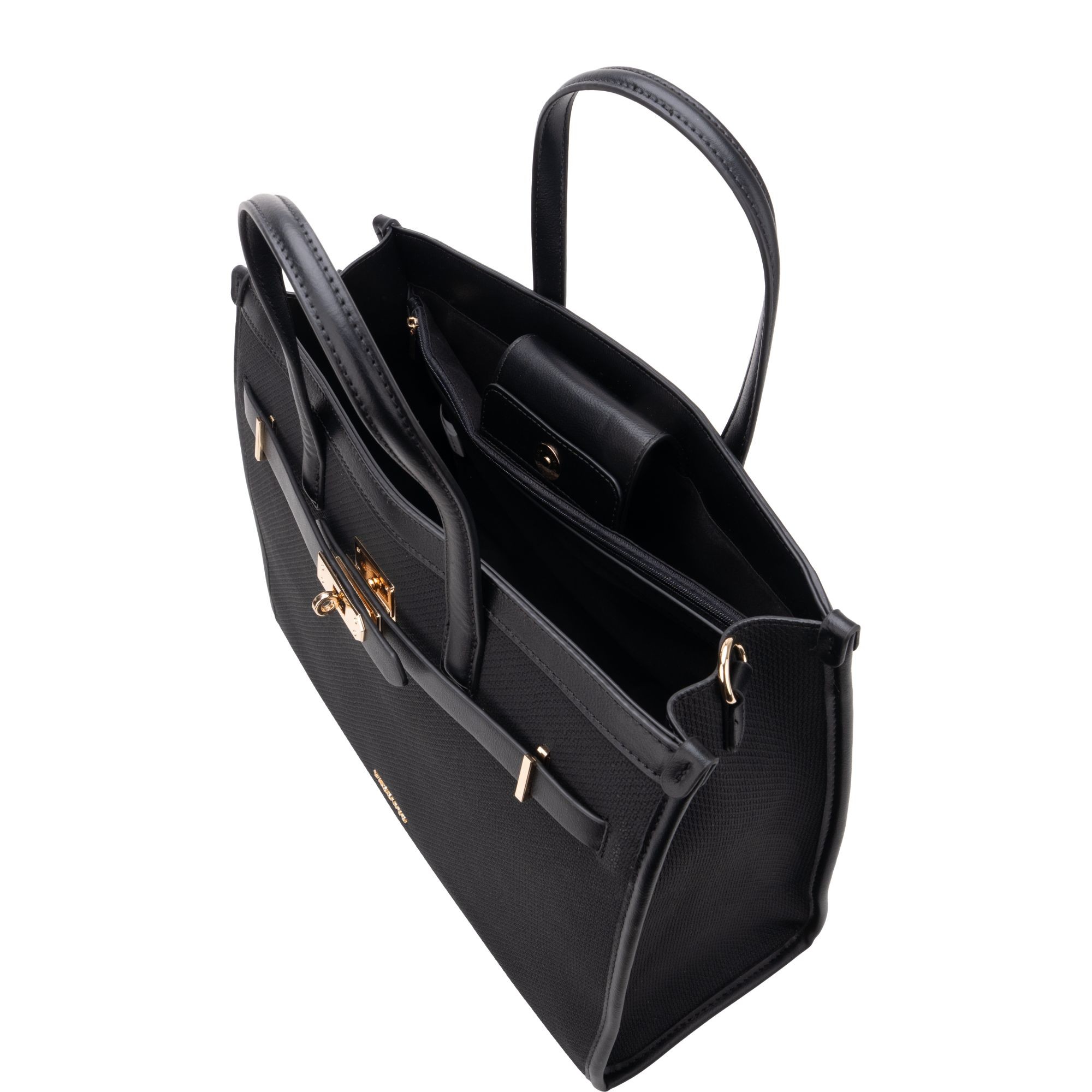 LA CONTE Pirkinių krepšys moterims, Juoda, Tote bag 3