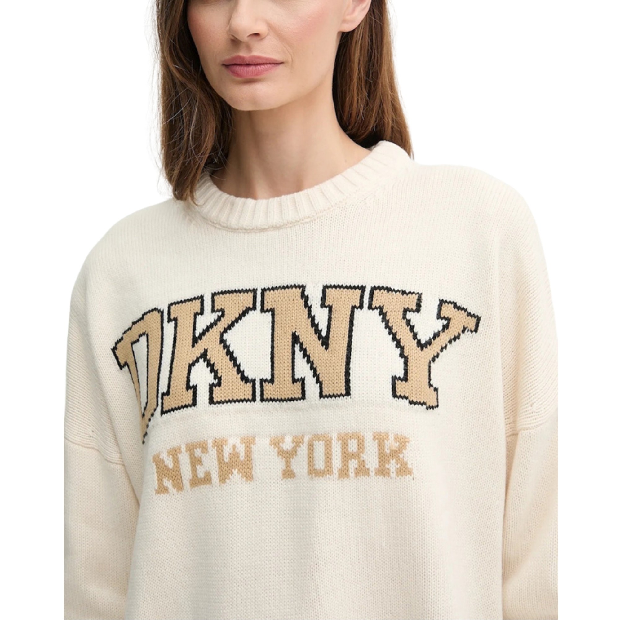 DKNY Megztinis moterims, Marga, Varsity logo intarsi 2