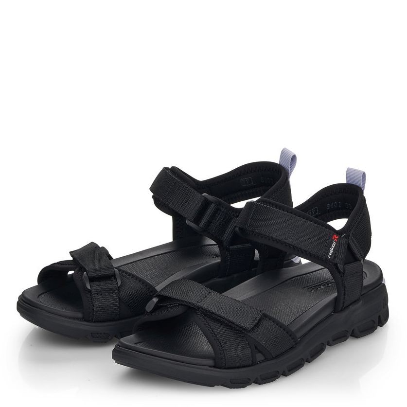 RIEKER Basutės moterims, Juoda, SANDALS 5