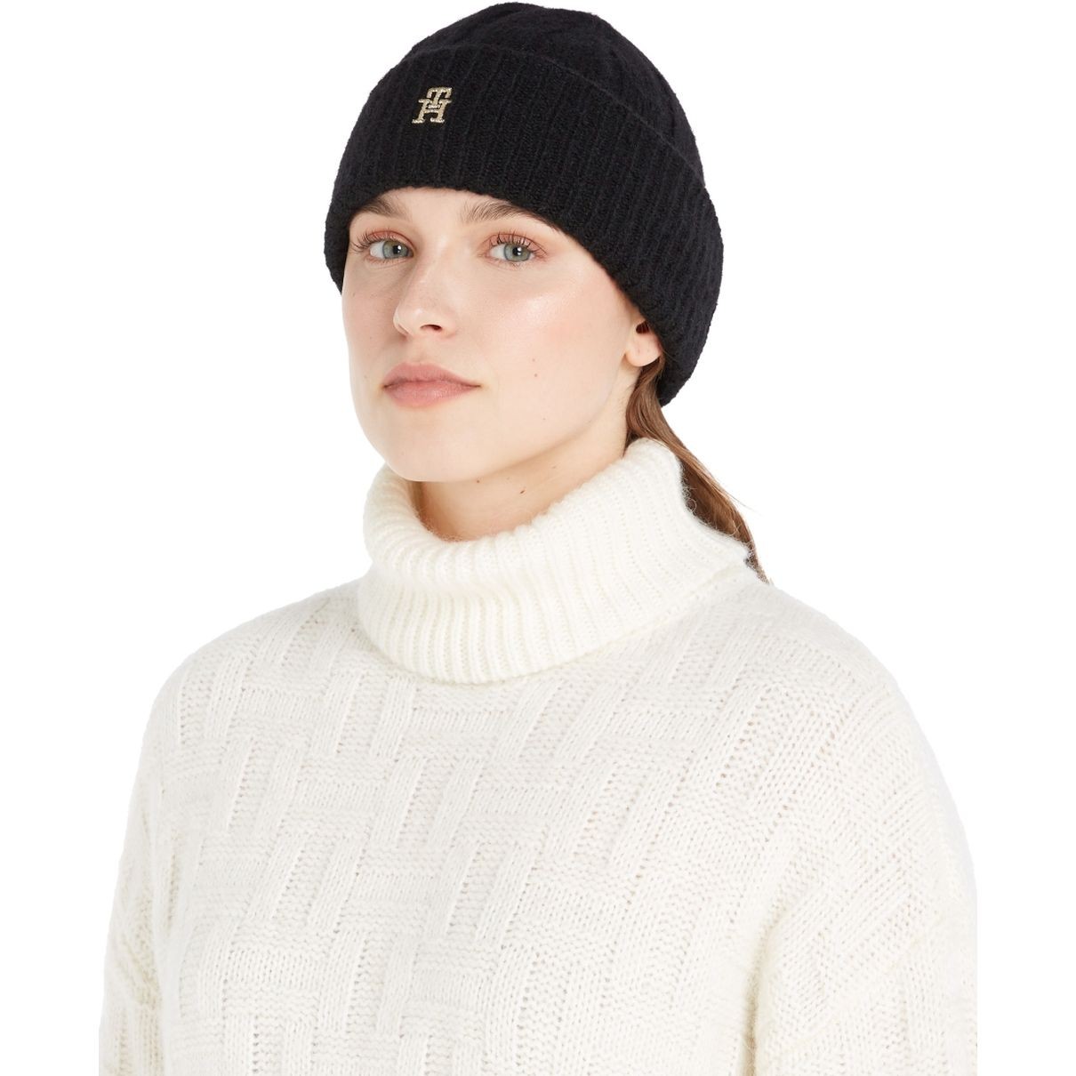 TOMMY HILFIGER Kepurė moterims, Juoda, Timeless beanie 4