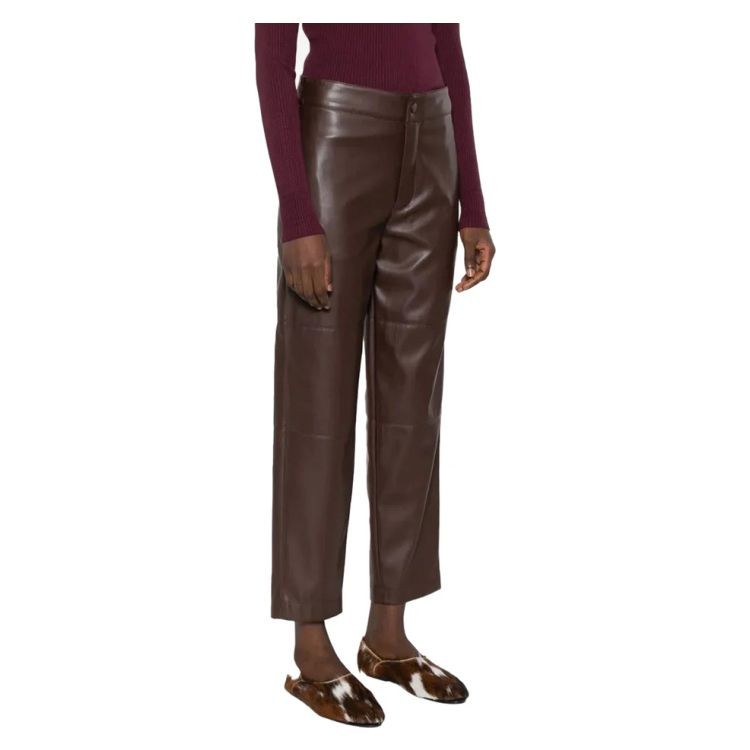 TWINSET Odinės kelnės moterims, Browm, Leather trousers 2