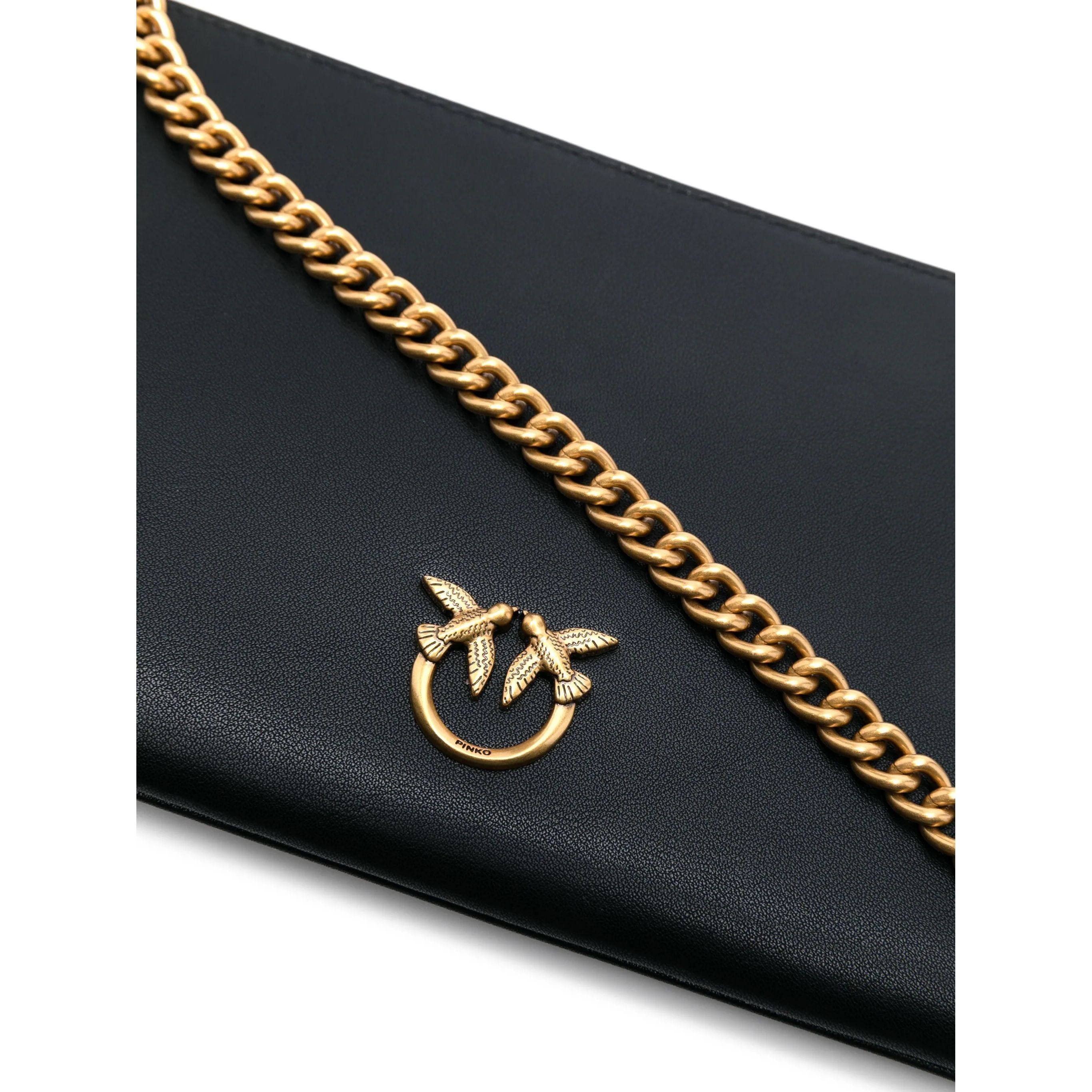 PINKO Rankinė per petį moterims, Juoda, Love birds-plaque shoulder bag 3