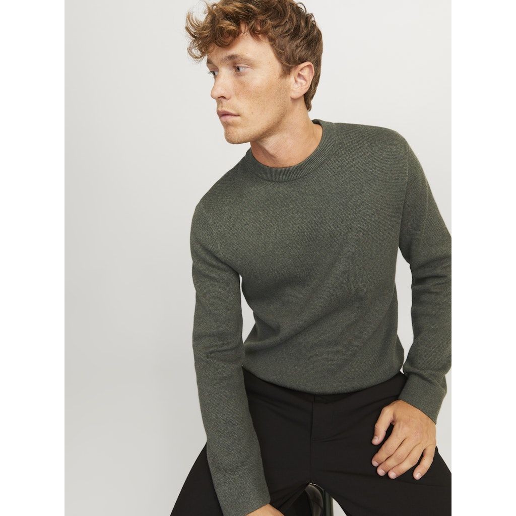 JACK & JONES Megztinis vyrams, Chaki, Milano stitch knit crew neck 7