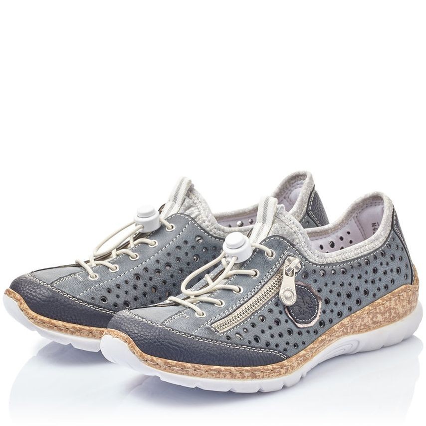 RIEKER Laisvalaikio bateliai moterims, Mėlyna, LEISURE 6