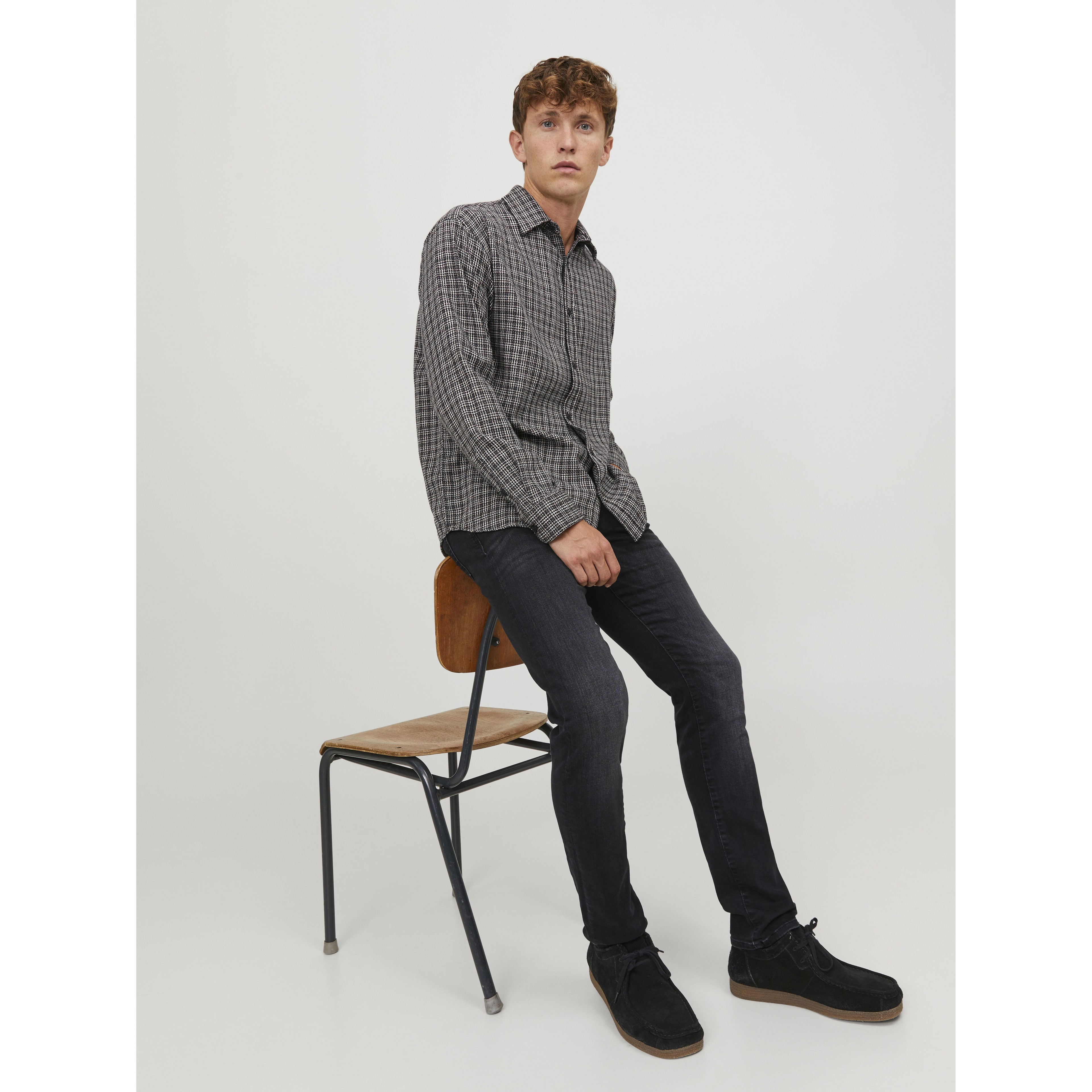 JACK & JONES Slim džinsai vyrams, Juoda, JJIGLENN JJICON JJ 5 7