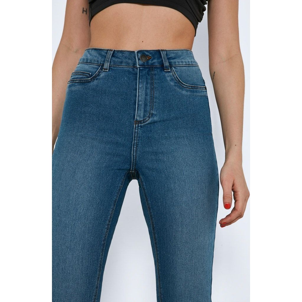 NOISY MAY Tiesūs džinsai moterims, Mėlyna, NMGAGA MID-HIGH SKINN 6