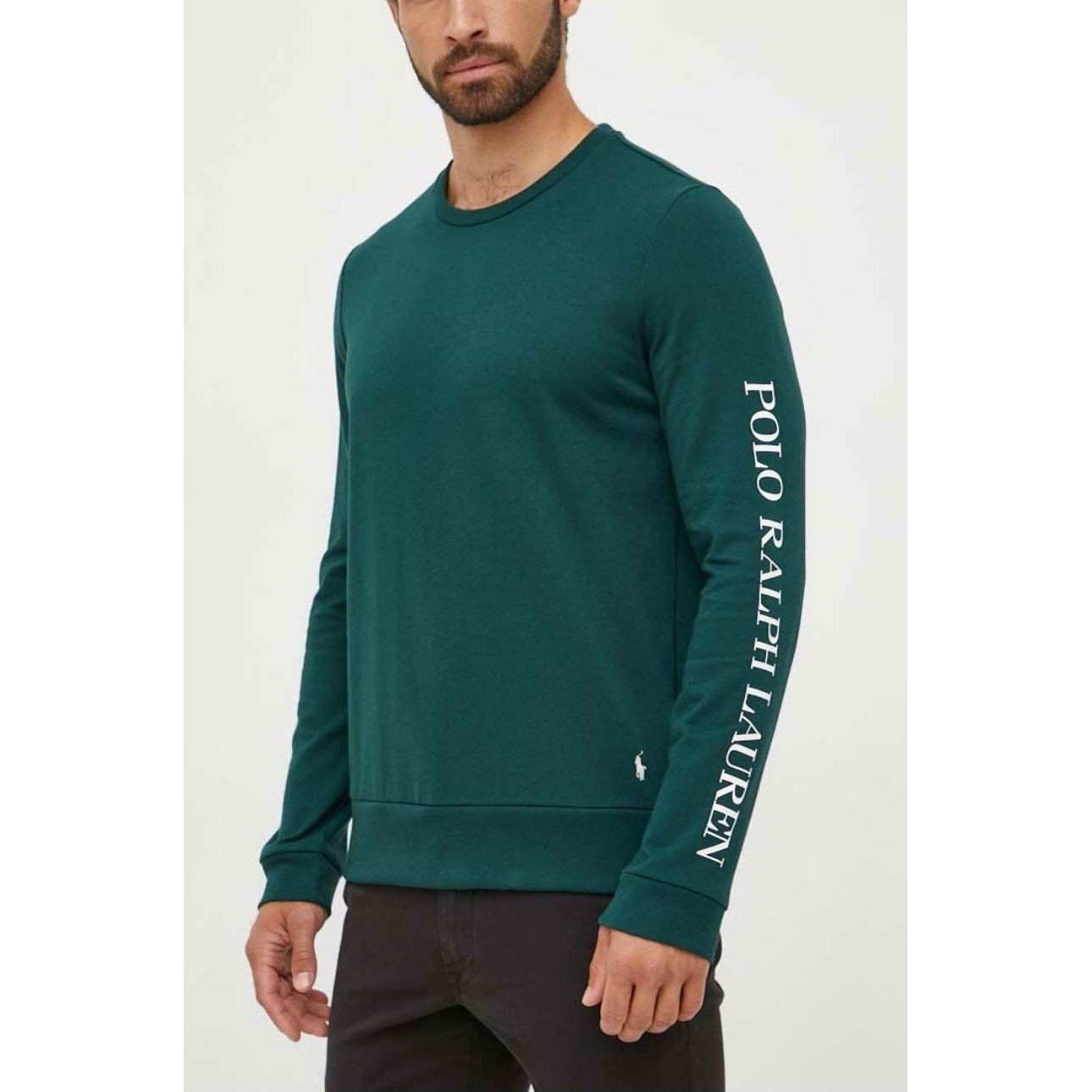 POLO RALPH LAUREN Marškinėliai ilgom. rankovėmis vyrams, Žalia, Long sleeve crew sleep top 2