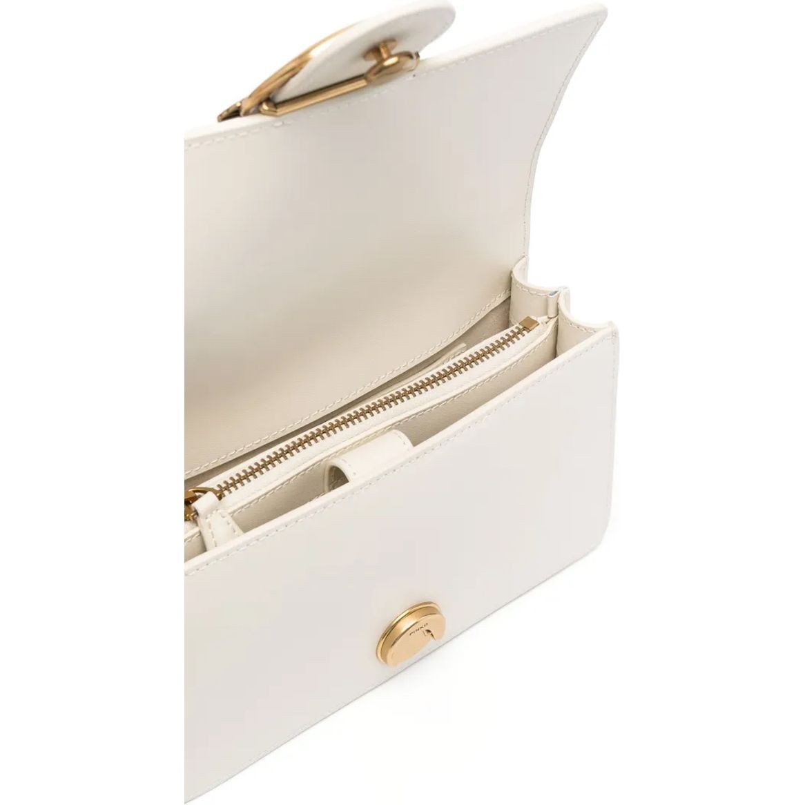 PINKO Rankinė per petį moterims, Balta, Love one mini crossbody bag 4