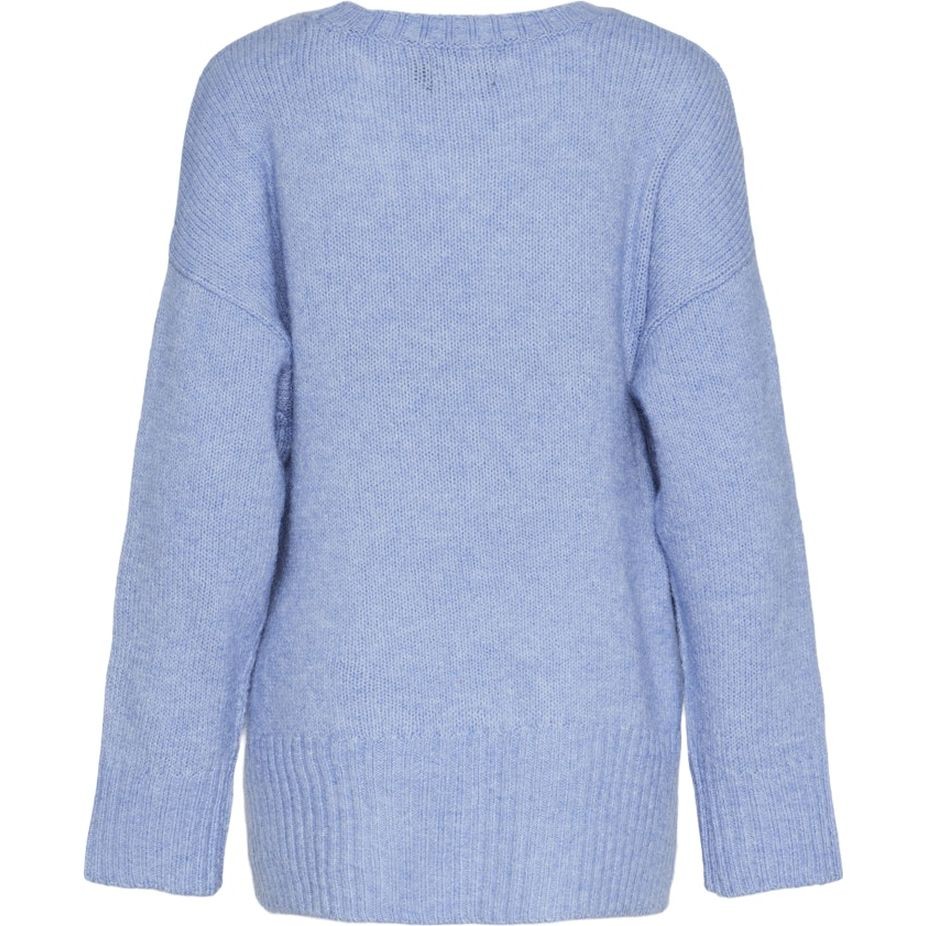 PIECES Megztinis moterims, Mėlyna, Nancy loose o-neck knit 2