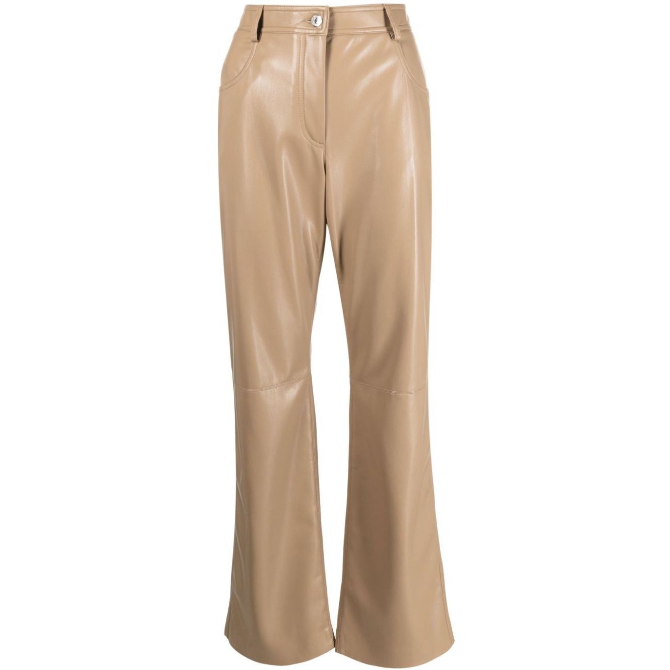 MSGM Laisvalaikio kelnės moterims, Smėlio, Faux leather pants