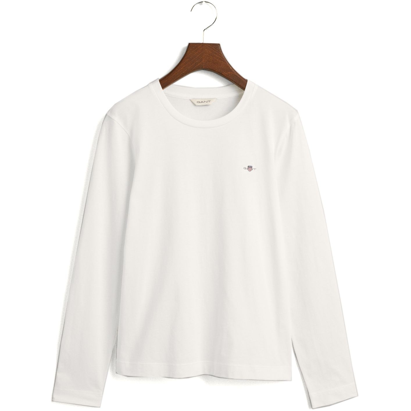 GANT Marškinėliai moterims, Balta, REG SHIELD LS T-SHIRT 1