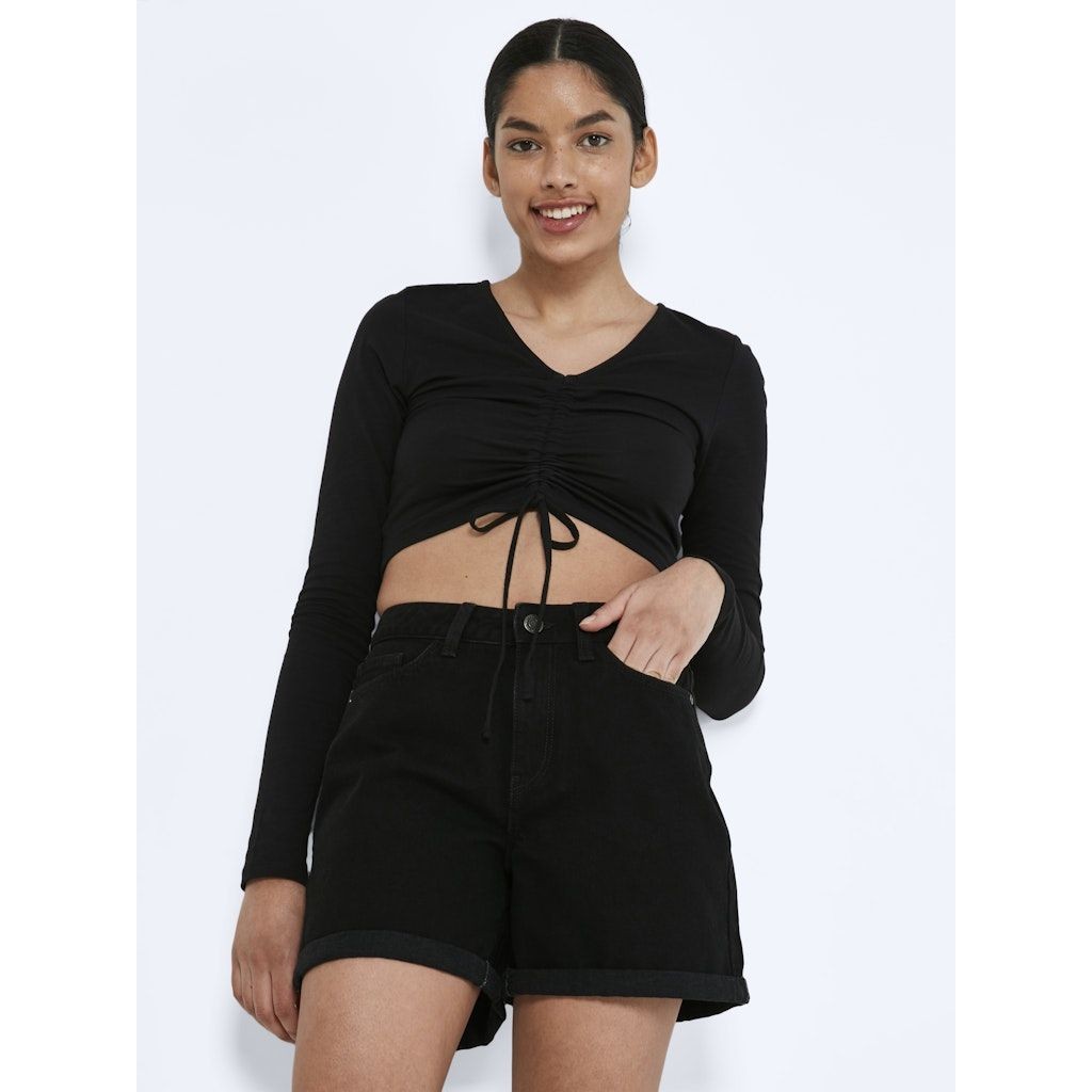 NOISY MAY Šortai moterims, Juoda, NMSMILEY NW SHORTS VI 8