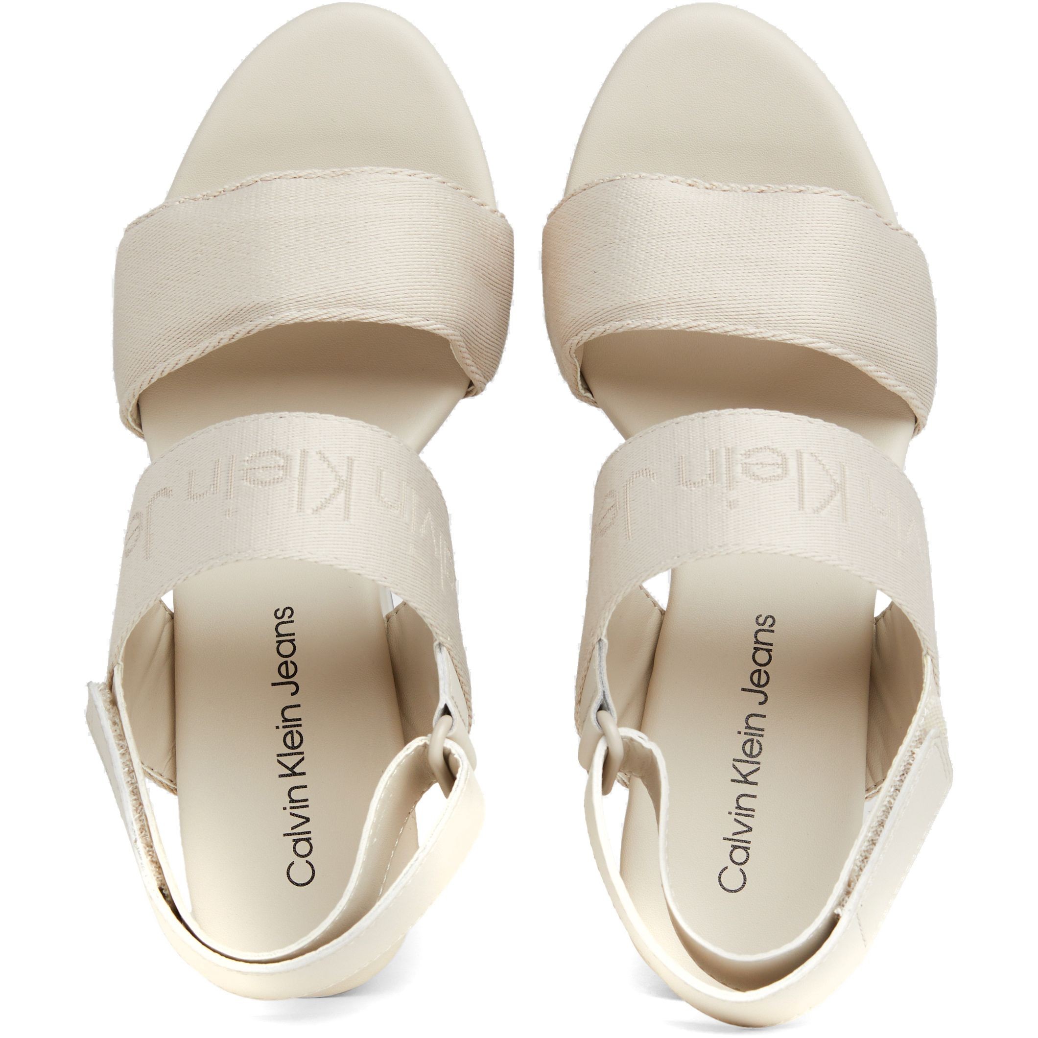 CALVIN KLEIN JEANS Basutės moterims, Smėlio, Wedge sandal webbing 4 CALVIN KLEIN JEANS Basutės moterims, Smėlio, Wedge sandal webbing 4