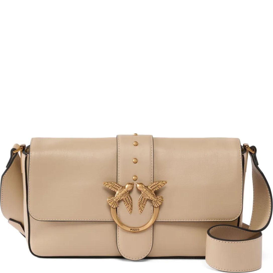 PINKO Rankinė per petį moterims, Smėlio, Love one shoulder bags 1