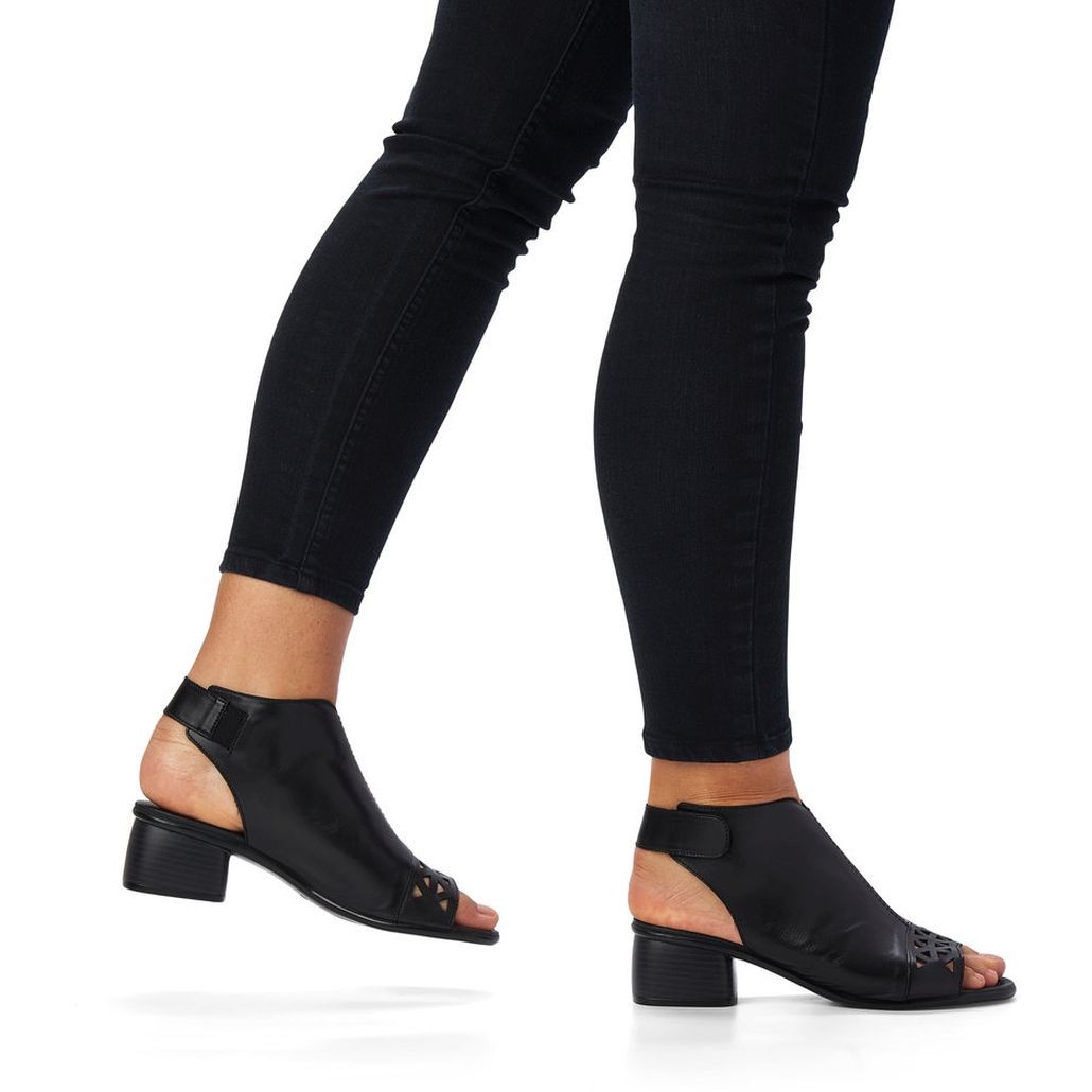 REMONTE Basutės moterims, Juoda, SANDALS 2