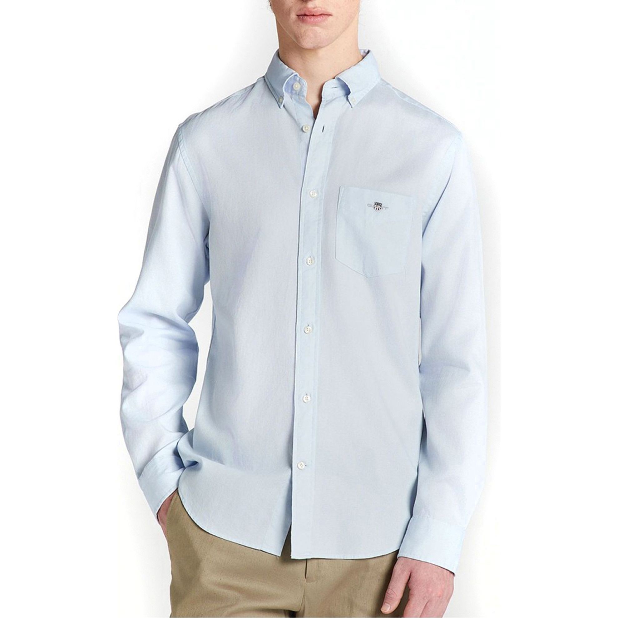 GANT Marškiniai vyrams, Mėlyna, REG HONEYCOMB TEXTURE SHIRT 2