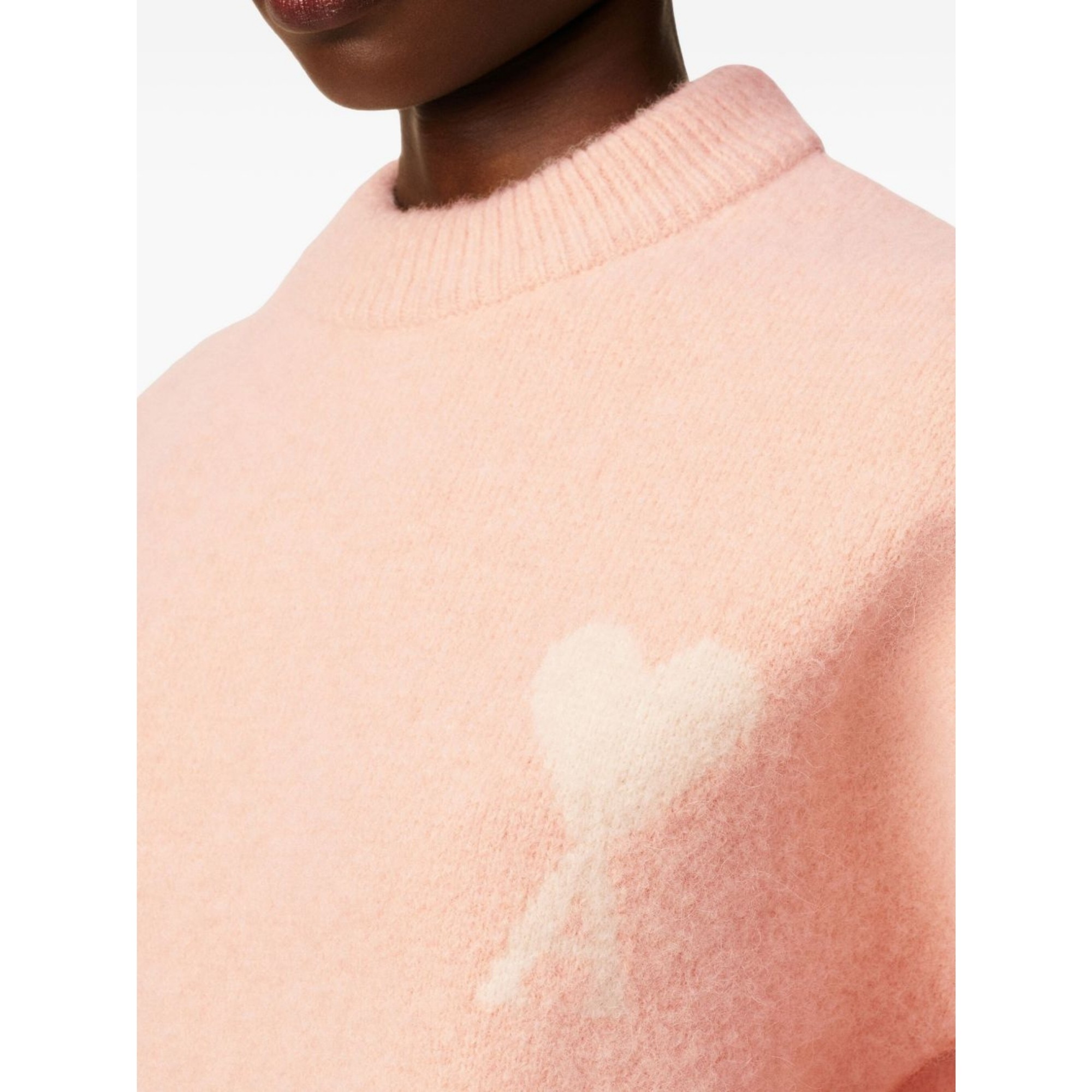 AMI PARIS Megztinis, Smėlio, Ami de coeur crewneck sweater 4