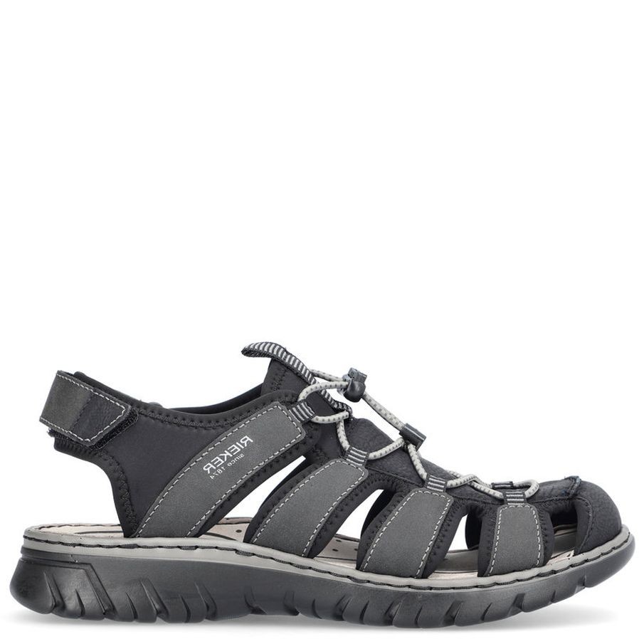 RIEKER Basutės vyrams, Juoda, SANDALS 9