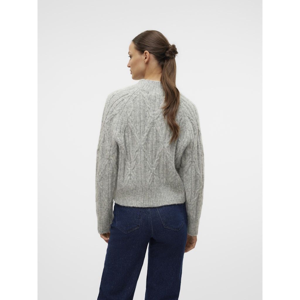VERO MODA Megztinis su kaklu moterims, Pilka, Baily highneck pullover 3
