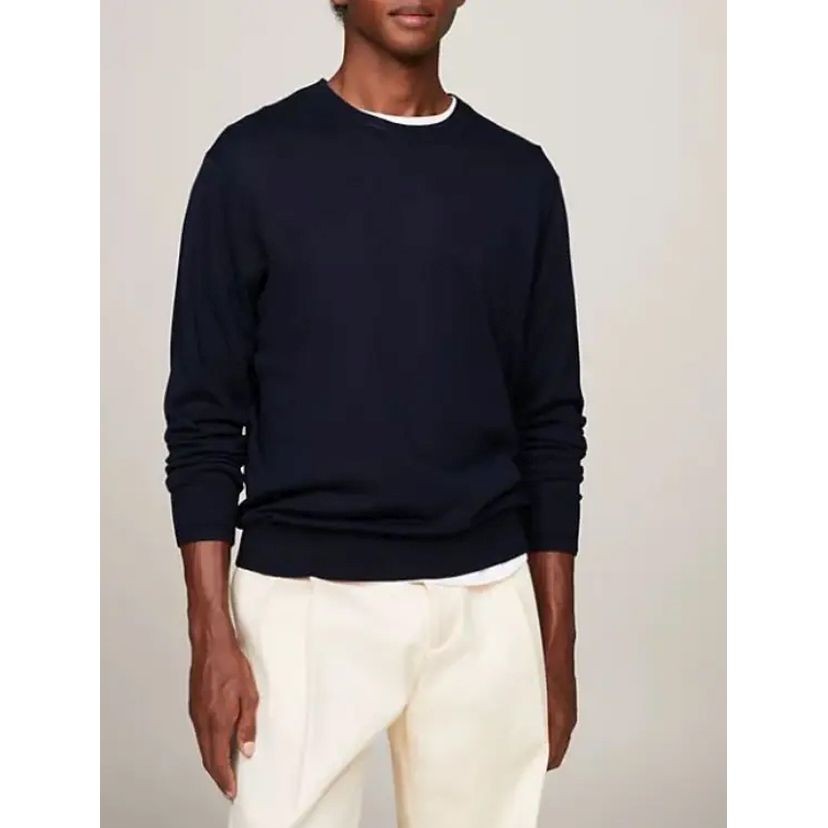 TOMMY HILFIGER Džemperis vyrams, Mėlyna, Dc cotton lyocell crewneck 4