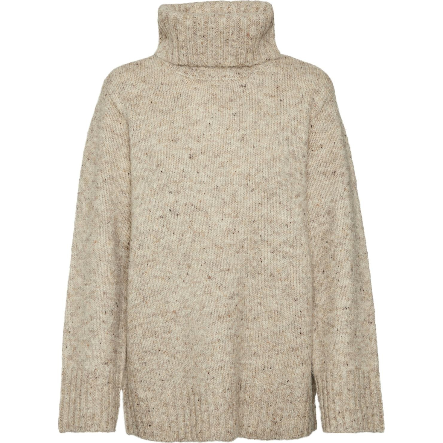 VERO MODA Megztinis su kaklu moterims, Smėlio, Ingrid cowlneck pullover 1