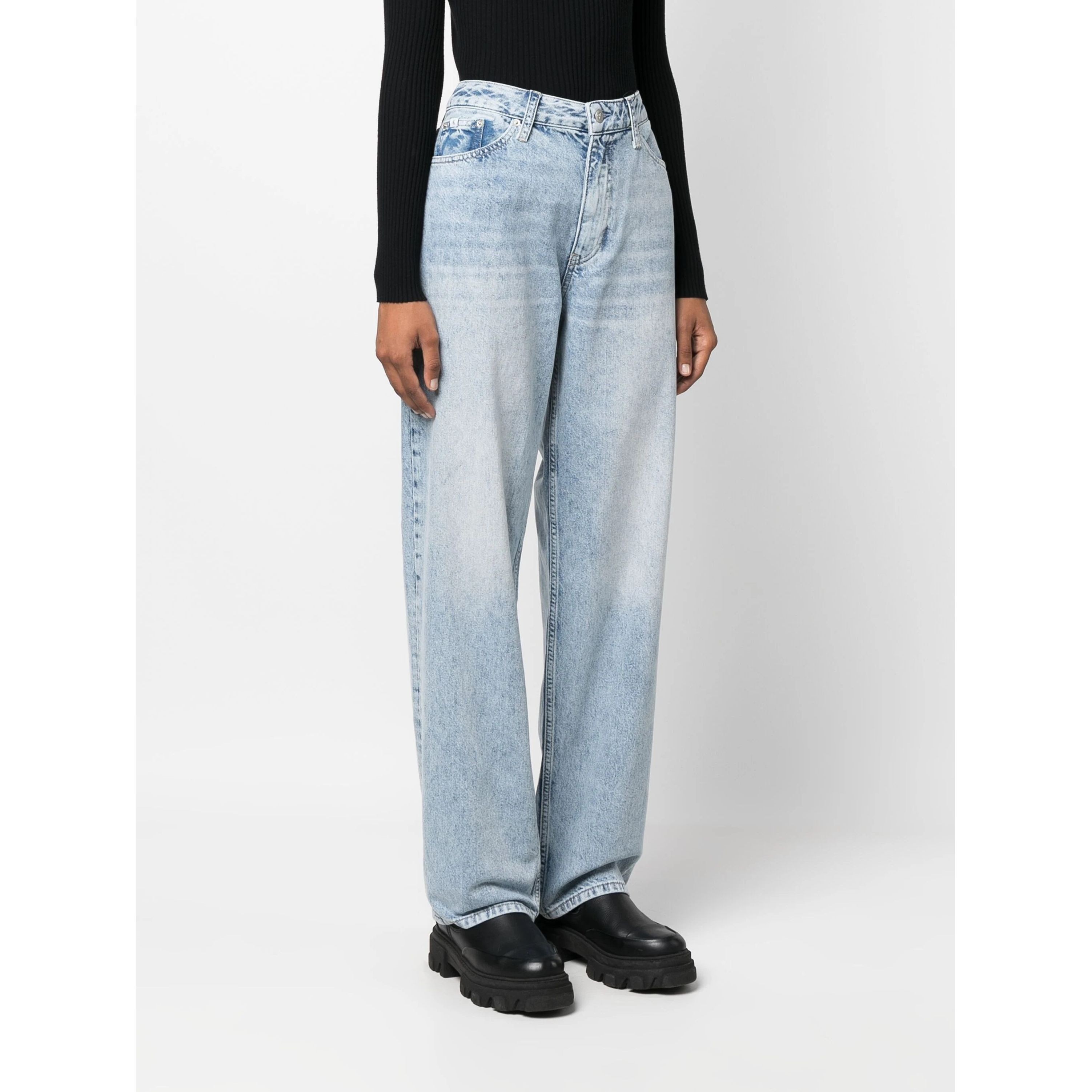 CALVIN KLEIN JEANS Tiesūs džinsai -moterims, Mėlyna, 90s straight 3