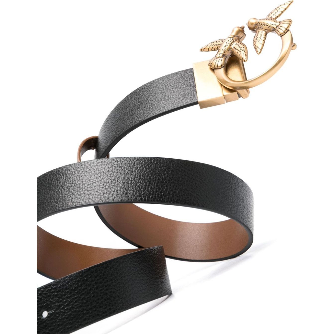 PINKO Diržas moterims, Juoda, Love birds-buckle belt 2