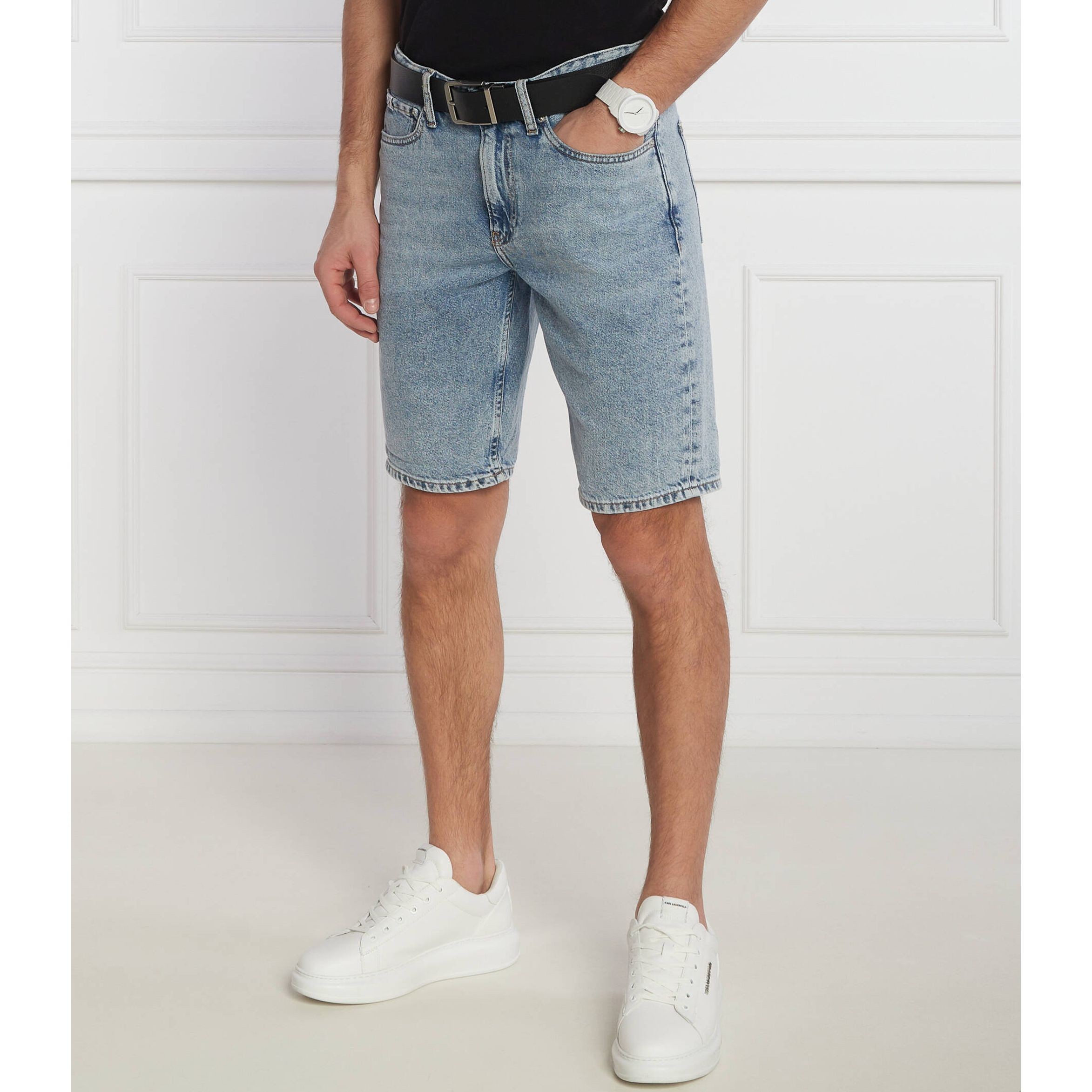 CALVIN KLEIN JEANS Šortai vyrams, Mėlyna, 5 pocket shorts 2