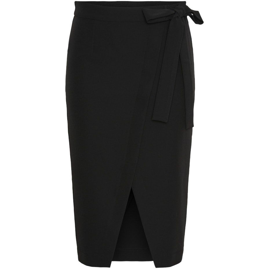 PIECES Midi sijonas moterims, Juoda, Pcacci midi skirt 1