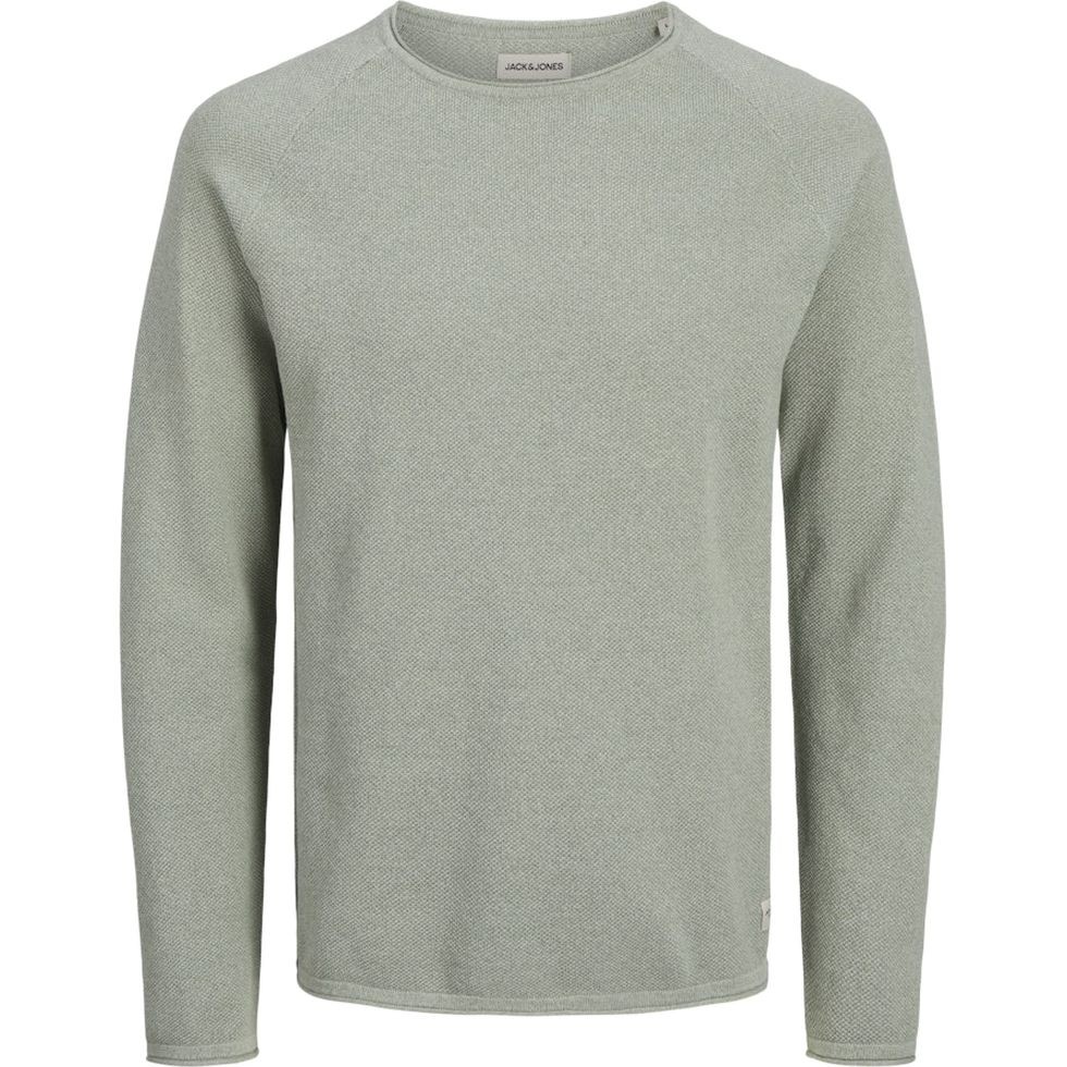 JACK & JONES Megztinis vyrams, Žalia, Ehill knit crew neck 1