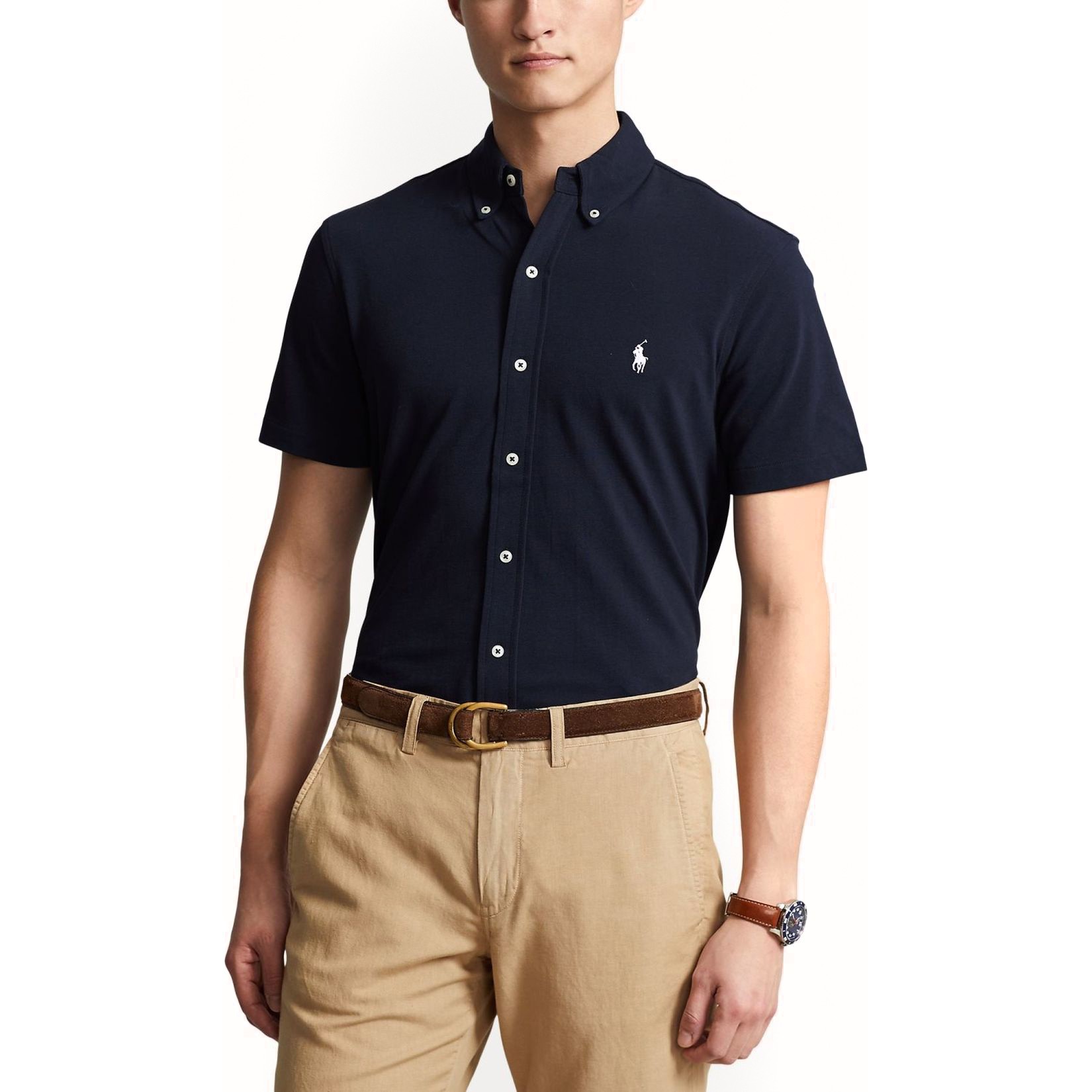 POLO RALPH LAUREN Marškiniai vyrams, Mėlyna, Buttoned polo shirt 1