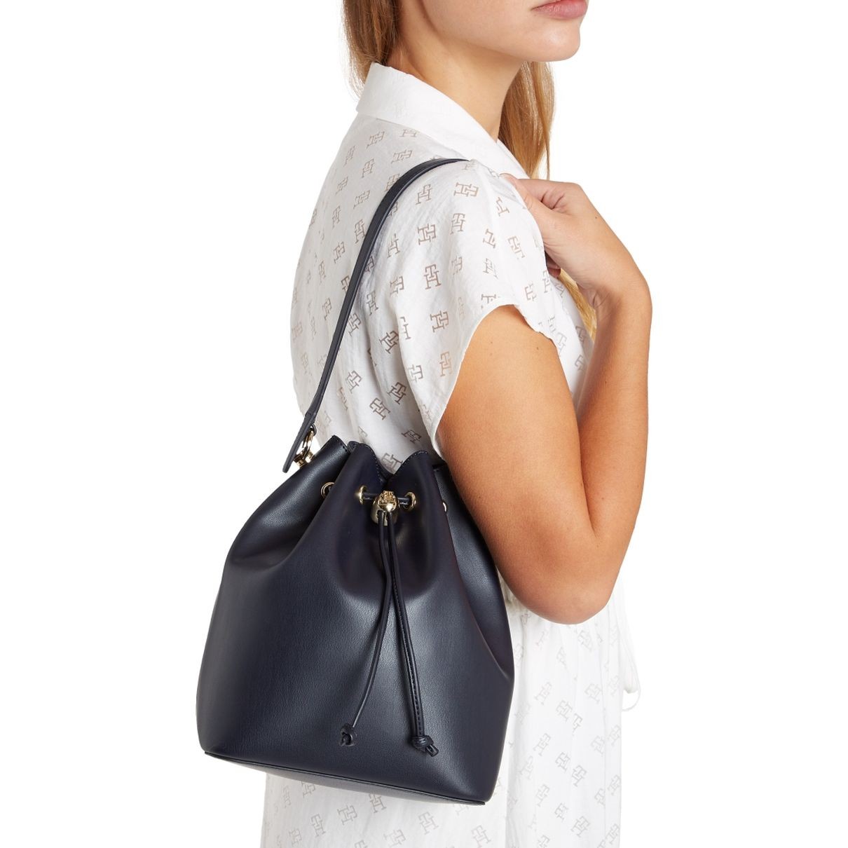 TOMMY HILFIGER Rankinė per petį moterims, Mėlyna, Iconic bucket 5