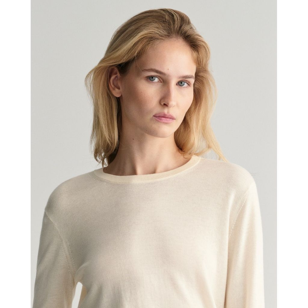 GANT Megztinis moterims, Geltona, FINE KNIT C-NECK 4