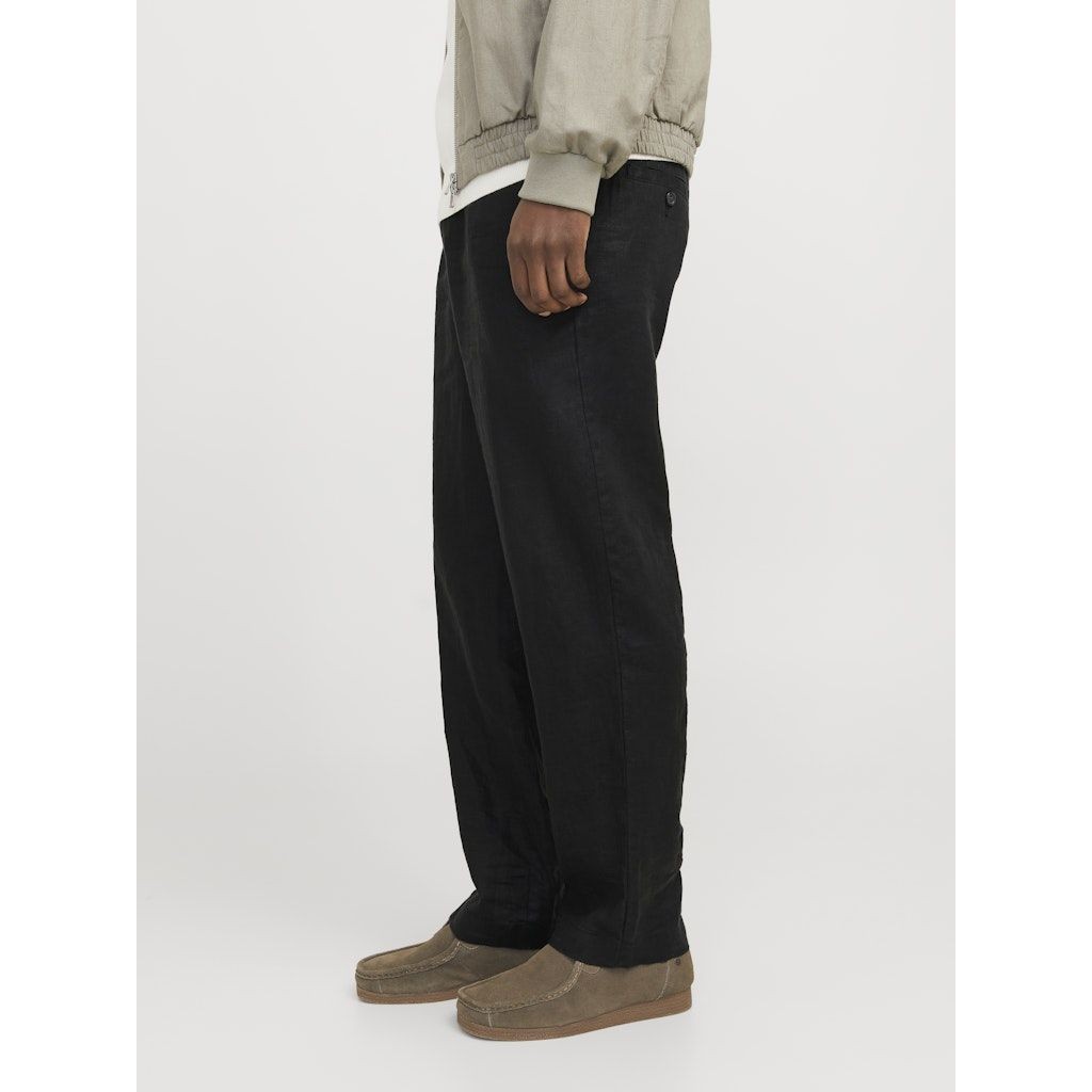 JACK & JONES Kelnės vyrams, Juoda, Karl linen chino 8
