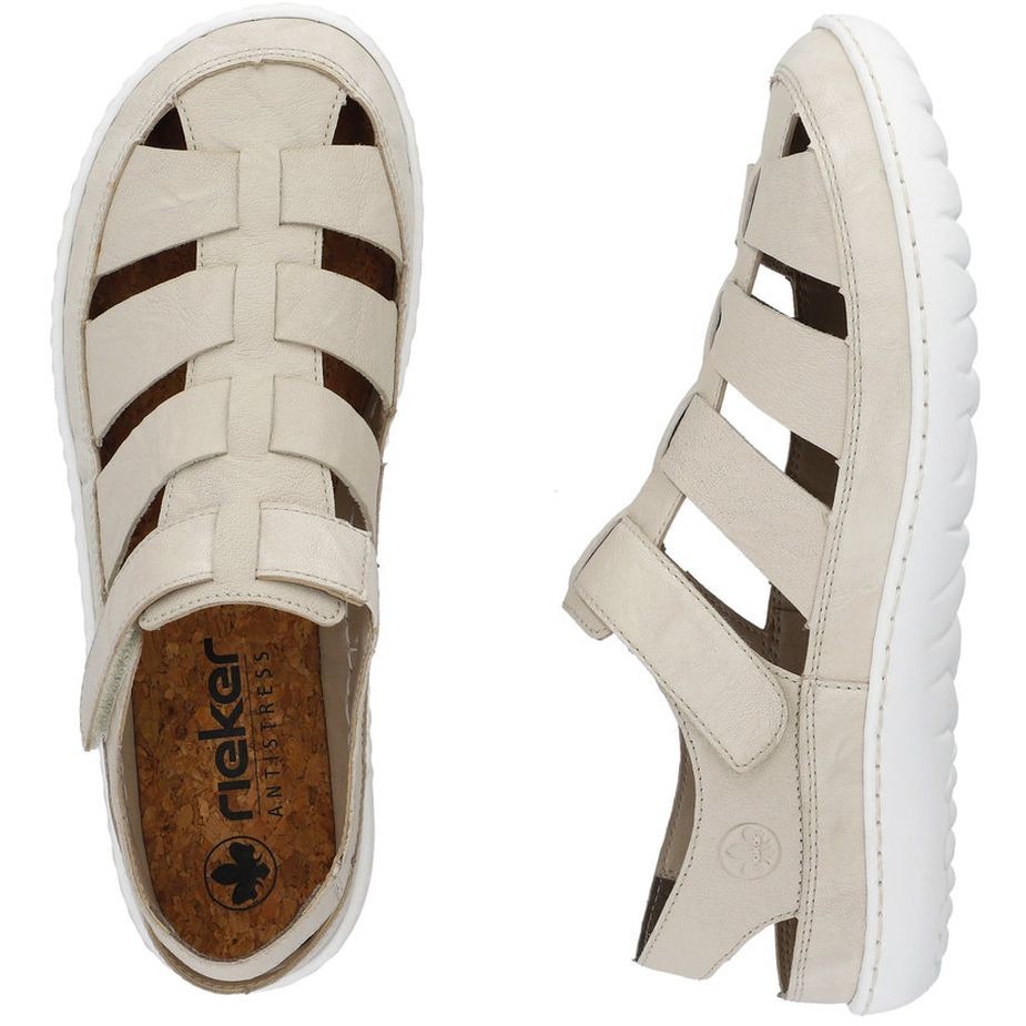 RIEKER Basutės moterims, Smėlio, SANDALS 11