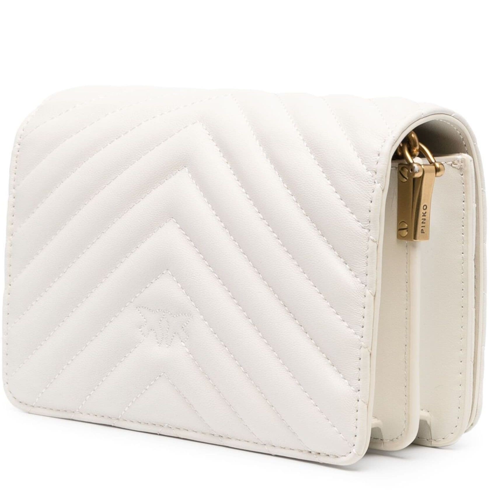 PINKO Rankinė per petį moterims, Balta, Love click crossbody bag 2