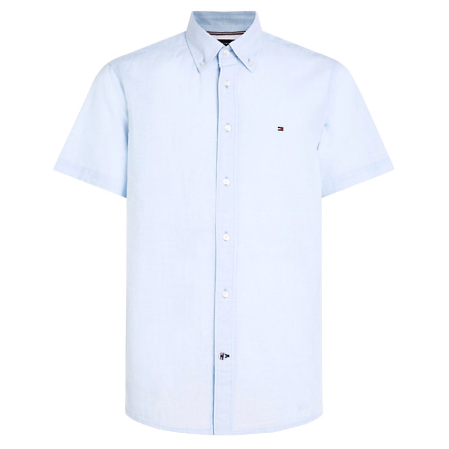 TOMMY HILFIGER Marškiniai trump. rankovėmis vyrams, Mėlyna, Airy cotton linen rf shirt s/s 1