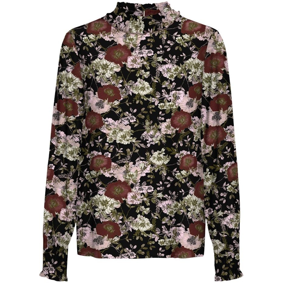 VERO MODA Palaidinės moterims, Juoda, VMMACY LS SMOCK TOP