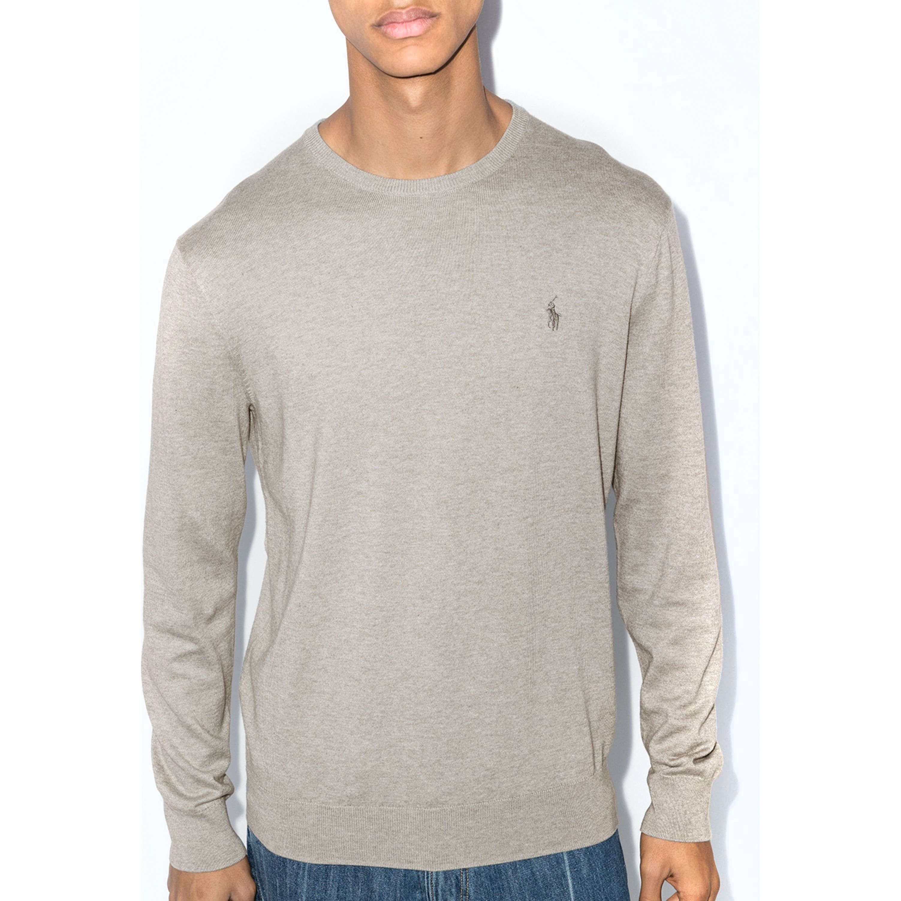 POLO RALPH LAUREN Megztinis vyrams, Pilka, Slim fit cotton sweater 2