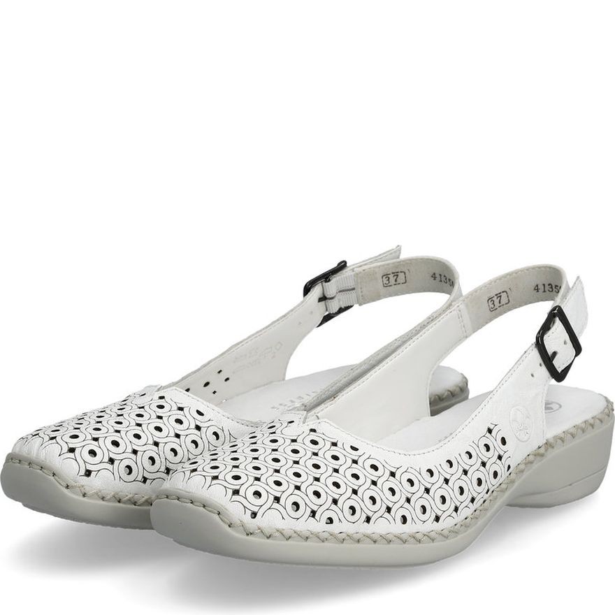 RIEKER Basutės moterims, Balta, SANDALS 7
