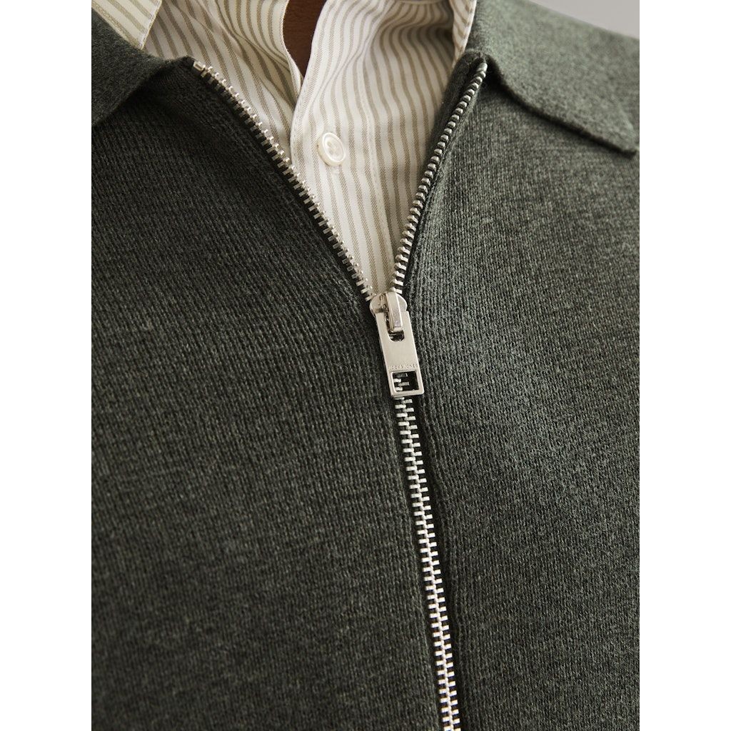 JACK & JONES Kardiganas vyrams, Pilka, Milano stitch knit cardigan 7