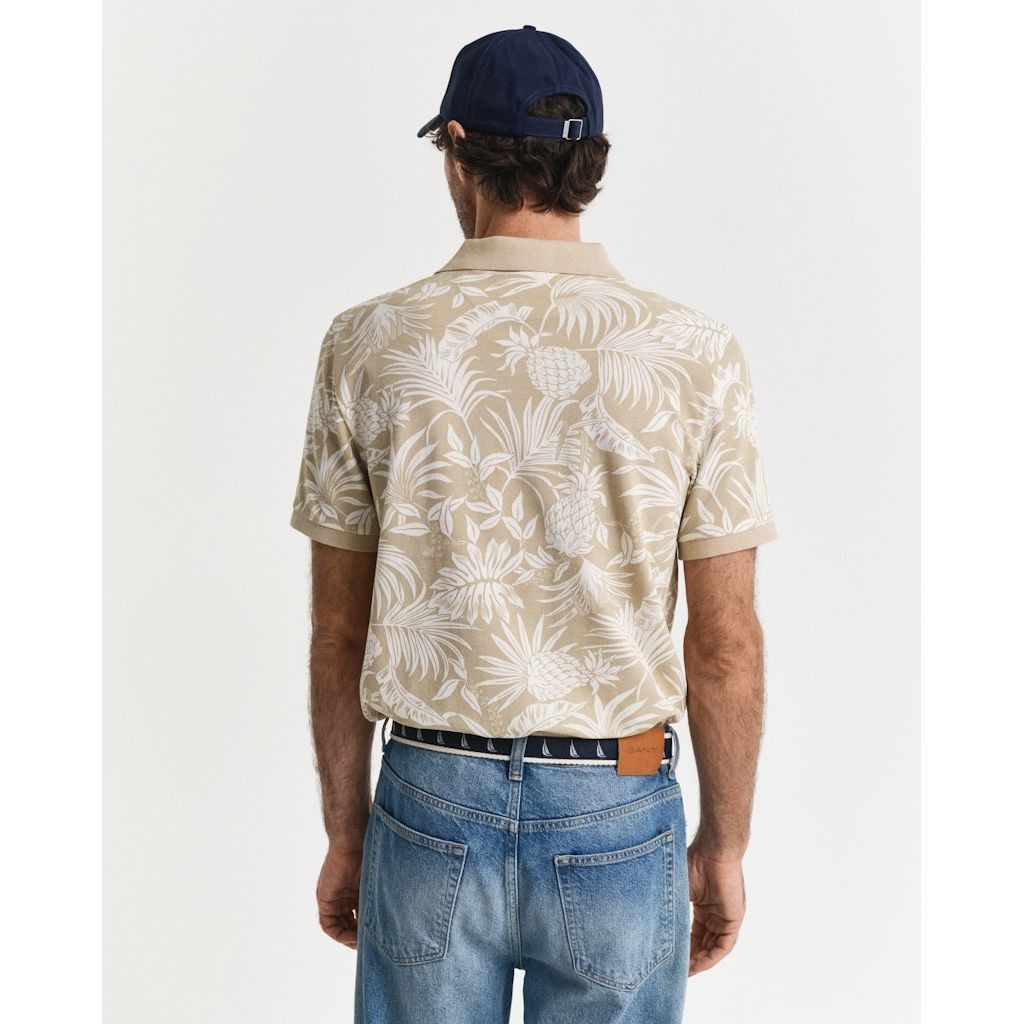 GANT Polo marškiniai trumpos rank. vyrams, Smėlio, Printed SS polo 3