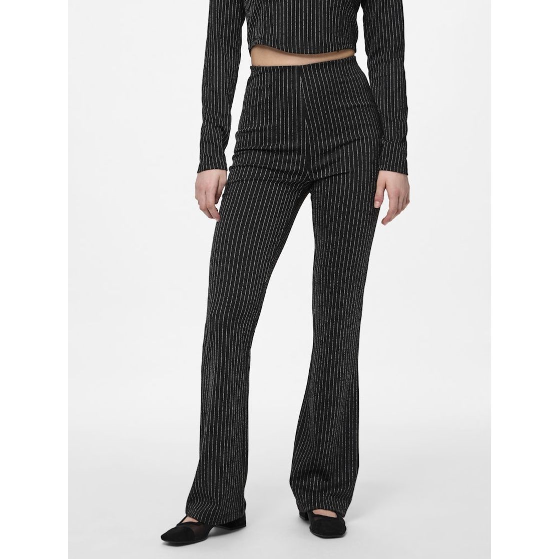 PIECES Kelnės moterims, Juoda, Niannah flared pants 3